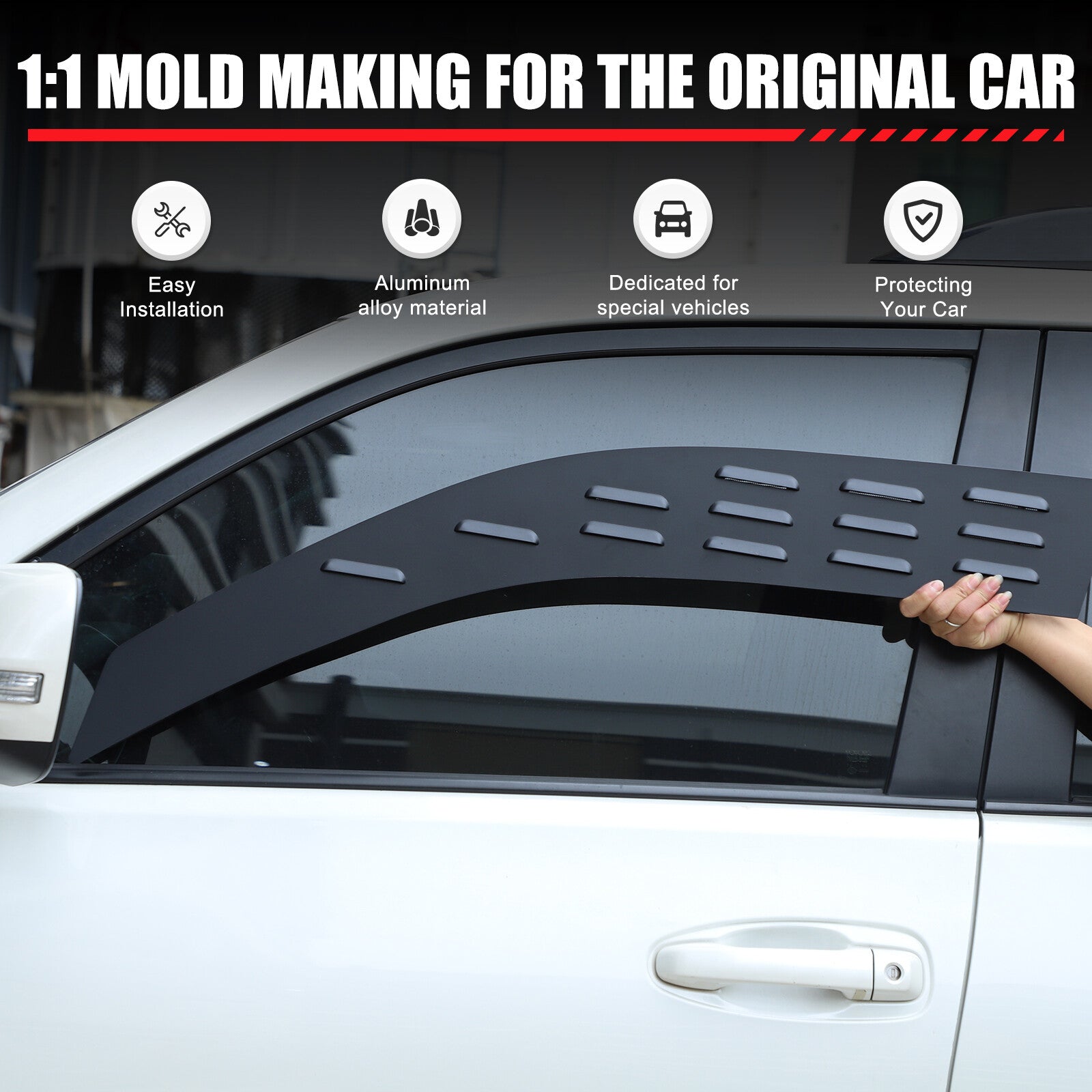 Front door and window louver ventilation panels suitable for Lexus GX460 2010-2023 Aluminum