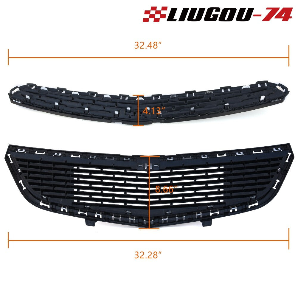 Front bumper upper and lower honeycomb grille fits for Cruze 2015- v