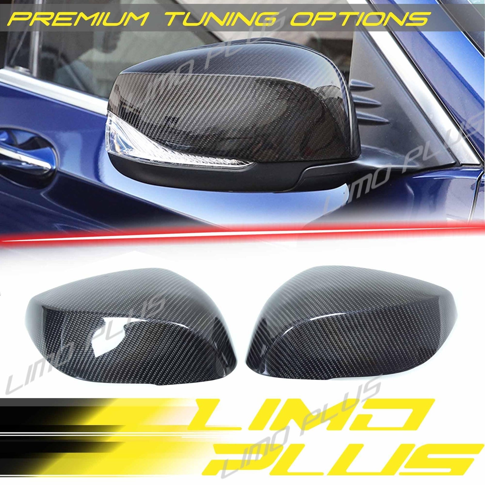 Replacement Real Carbon Fiber Mirror Cover Caps for Infiniti QX30 Q50 Q60 Q70