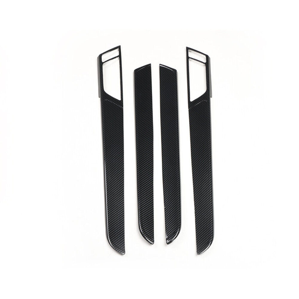 Inner Door Panel Cover Trim 4PCS Fit for Audi A6L 2005-2011 Black Carbon Fiber