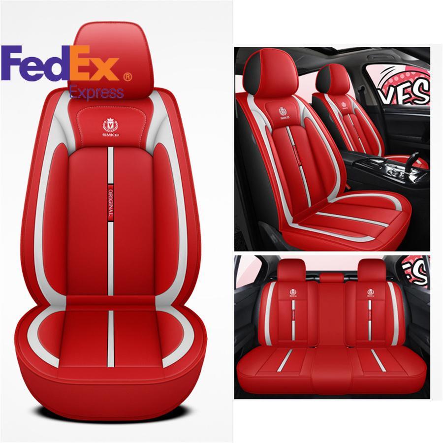 Universal Deluxe Wear Leather 5-Seats Car for Seat Cover Front Rear Cushion Full Set Q