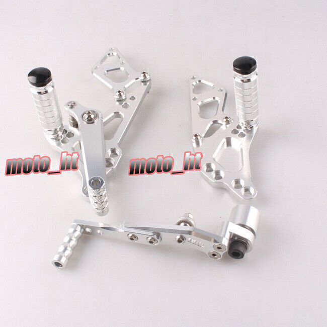 for Suzuki GSXR 1000 K9 2009 2010 Silver Rear Sets Rearsets Footrest Foot Pegs