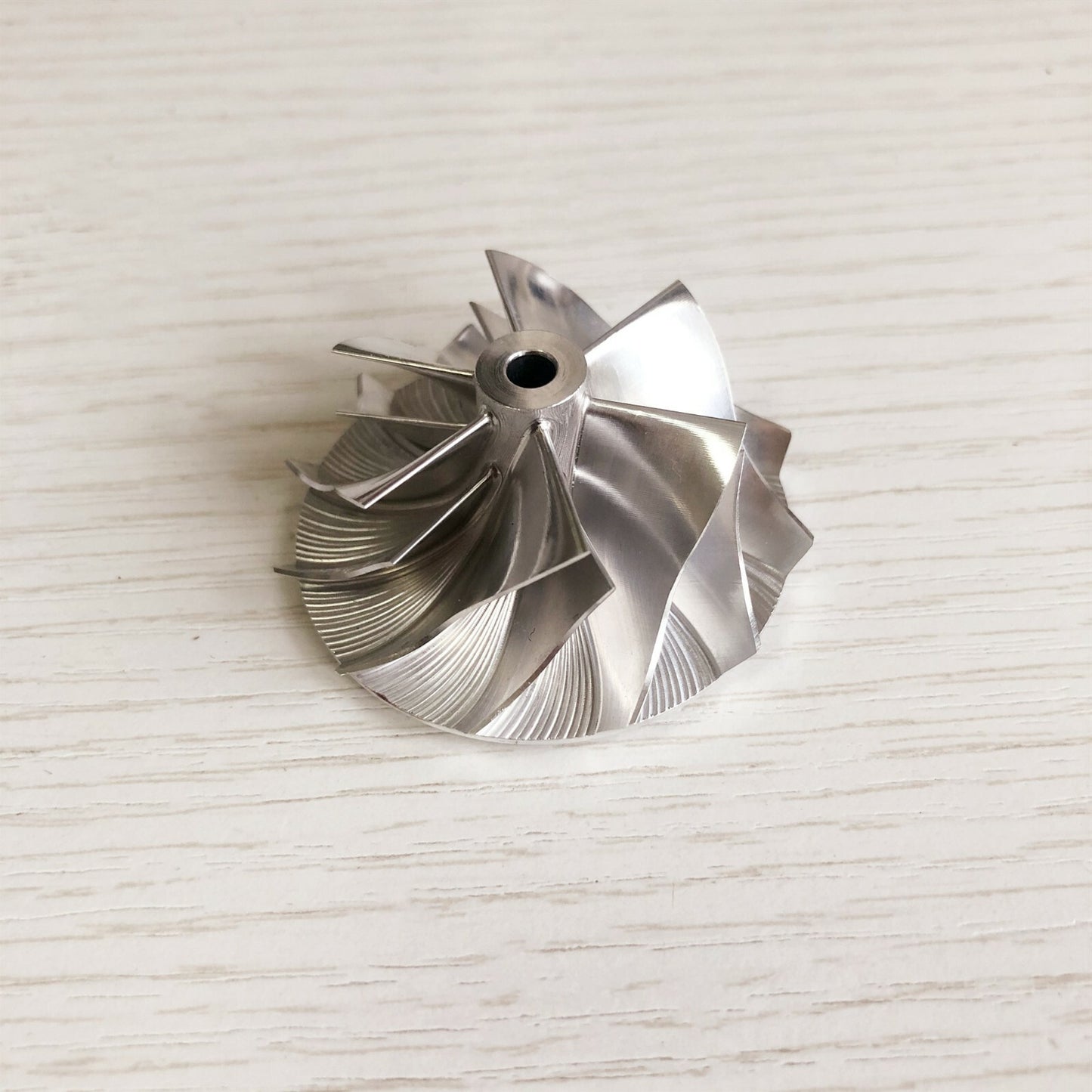 TD03 10T Reverse 35.57/46.00 mm 6+6 Blade Performance Billet Compressor Wheel