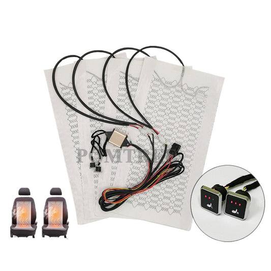 Universal 12V Car for Seat Heater Kit with Carbon Fiber Heating Pad and 3-Pole Switch Q