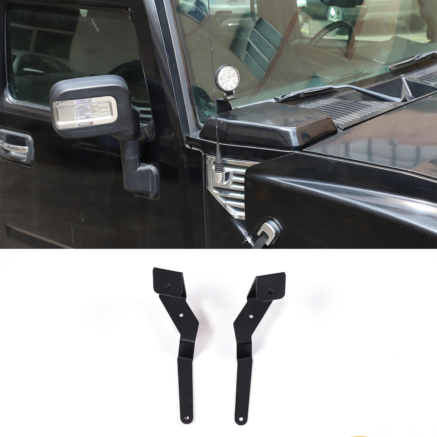 Side A-pillar type shaded light strip mounting bracket suitable for Hummer H2 2003-2009 2 pieces - n