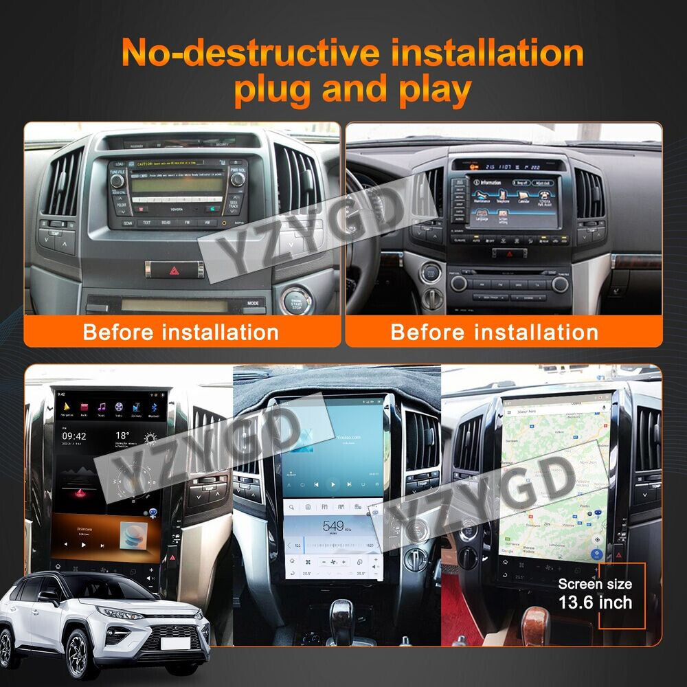for Toyota for Land Cruiser LC200 2008-2015 Android Car Radio Carplay Screen 128G