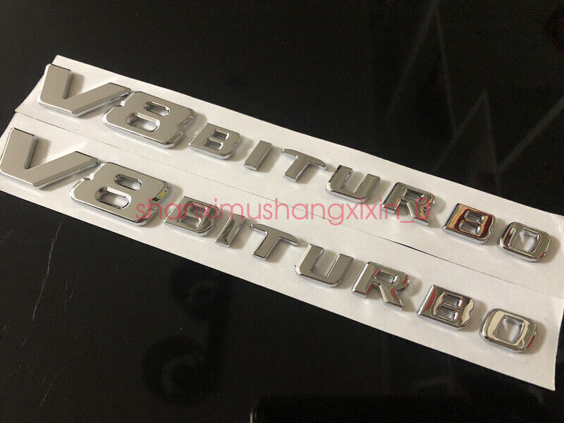 AMG C63 E63 G63 CLS63 ML63 SL63 2x V8 Biturbo AMG Chrom Emblem Logo