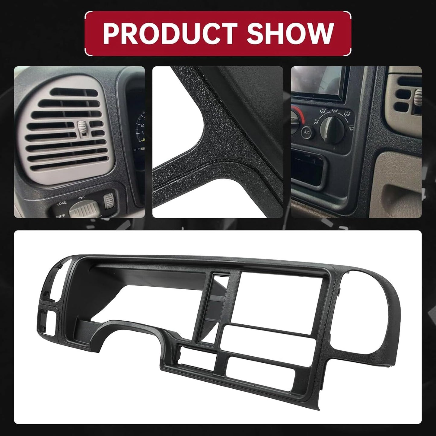 Stereo Dual-Din Radio Truck Dashboard Kit for 1995-2002 for GMC Full-Size Trucks/SUVs Q