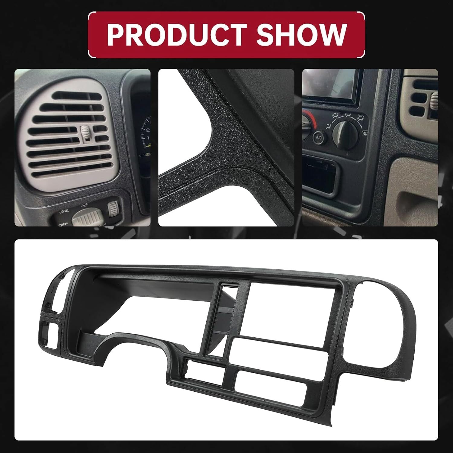 Stereo Dual-Din Radio Truck Dashboard Kit for 1995-2002 for GMC Full-Size Trucks/SUVs Q