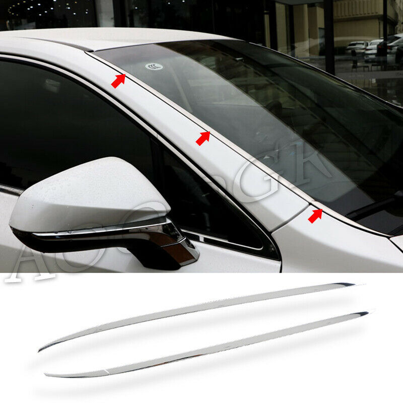 2X Chrome Front Windshield Moulding Strip Trim for LEXUS NX200T 300H 2015-2017