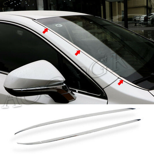 2X Chrome Front Windshield Moulding Strip Trim for LEXUS NX200T 300H 2015-2017