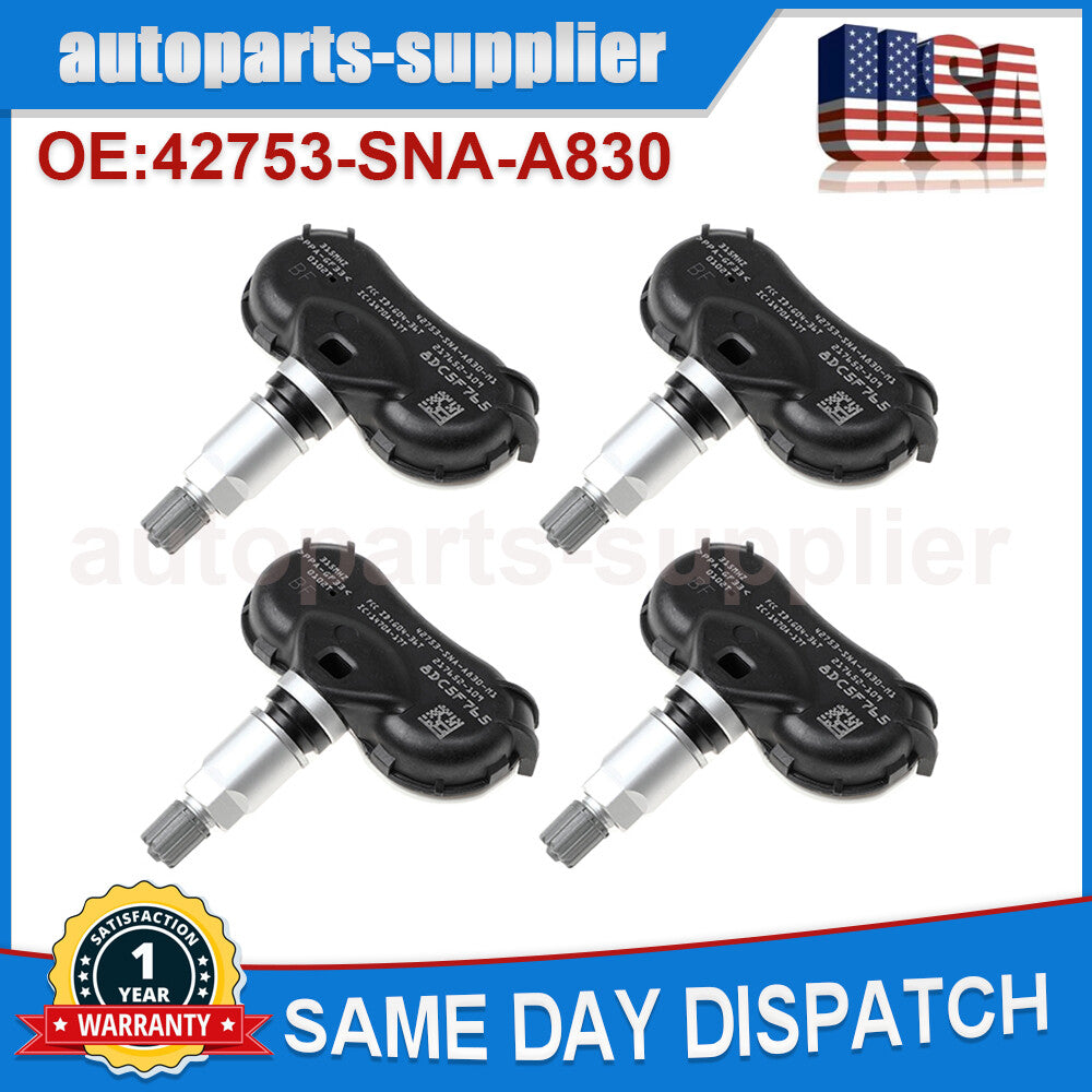 Kit (4) Tire Pressure Sensor (TPMS) for Honda CR-Z Insight Odyssey Element for Civic
