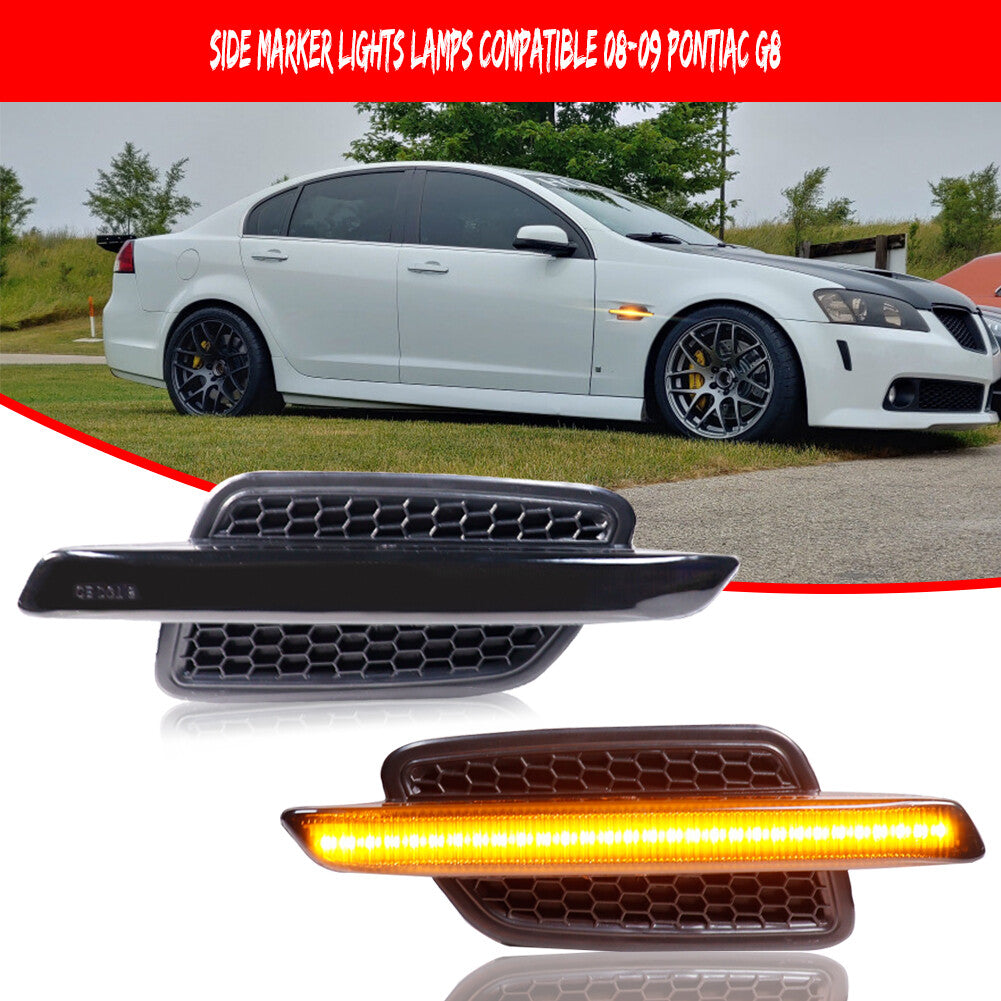 [Plug and Play] Smoked lens amber LED front marker light suitable for 08-09 for Pontiac G8- v