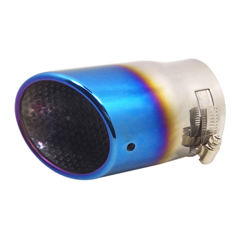 Car Suv Stainless 87mm Muffler Tip Muffler Exhaust Pipe Roasted Blue Tail Throat