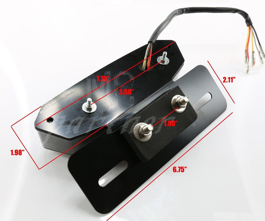 New Smoke LED Motorcycle Brake Tail Turn Signal License Plate Integrated Light Q