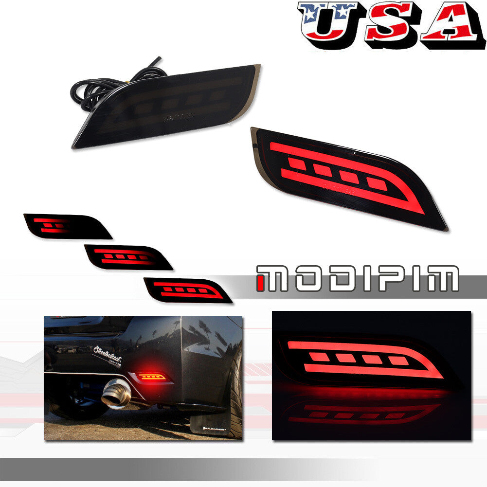 for for Subaru Impreza WRX STi Smoked Rear Reflector Fog Light Tail Brake Light 2 pcs - v