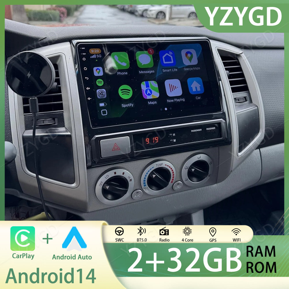 9 for Toyota Tacoma 2005-2013 Android 14 Carplay Car Stereo Radio Wifi GPS Navi