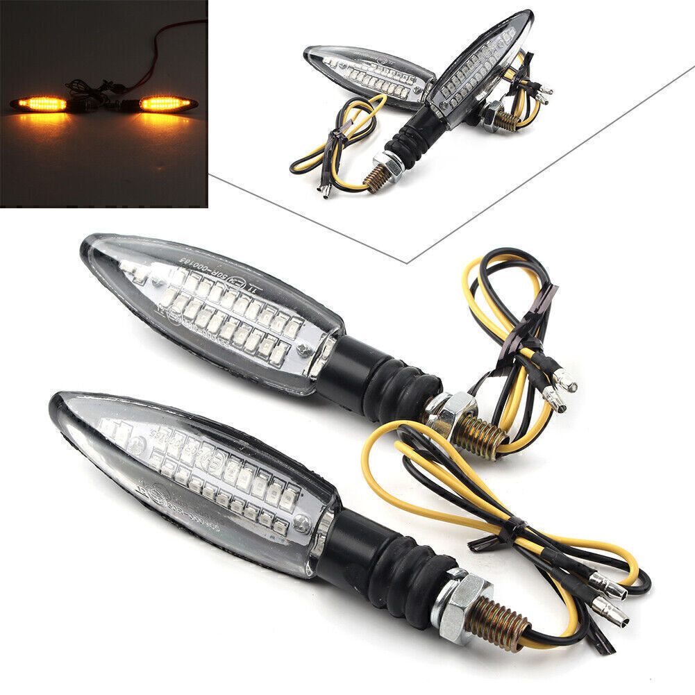 2¡Á Motorcycle Turn Signal 12V LED Indicators Blinkers Amber Light Universal Q