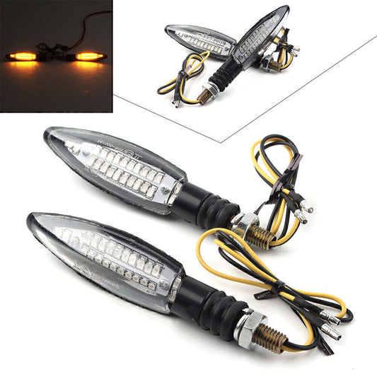 2¡Á Motorcycle Turn Signal 12V LED Indicators Blinkers Amber Light Universal Q