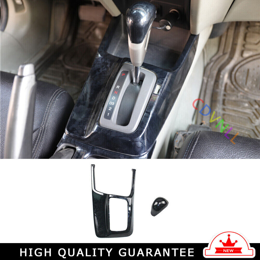Middle Console Gear Shift Panel Trim 2 for Honda for Civic 9th 2012-2015 Black Wood