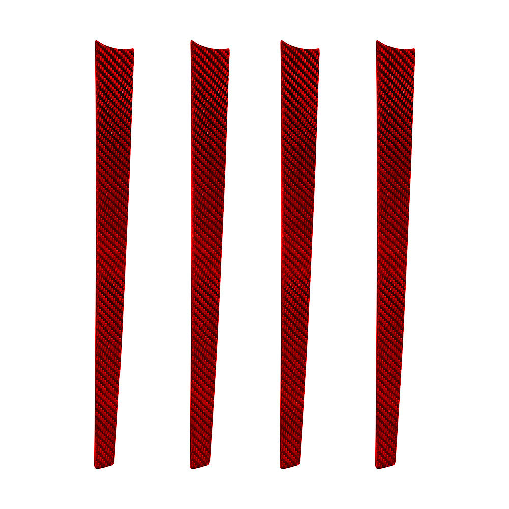 Red Navigation Frame Trim Cover Type-A Carbon Fiber for VW Touareg 2011-2018 v