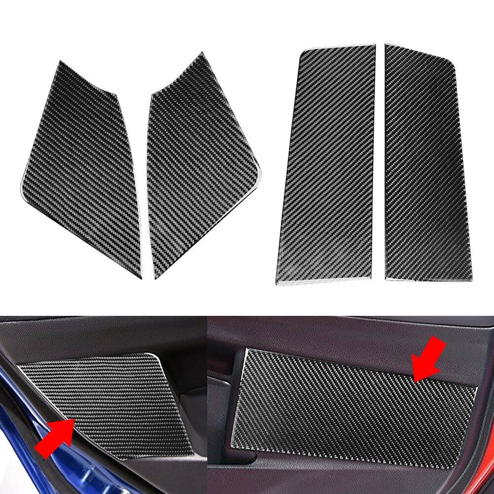 Carbon Fiber Black Door Panel Cover Trim for Subaru WRX STI 2015-2021