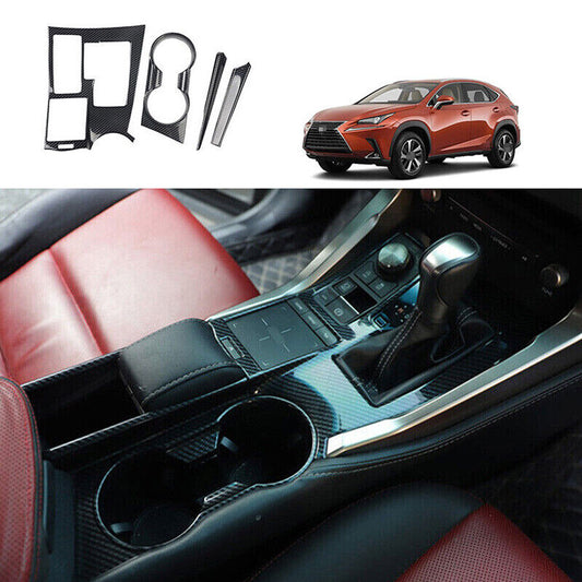 for Lexus NX200t 300h 2015-2021 Carbon Fiber Gear Shift Box Panel Cover Trim LHD