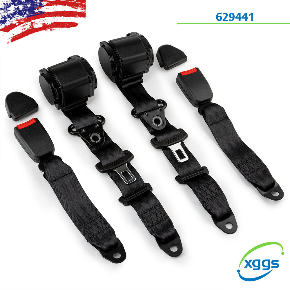 2-Piece Universal 3-Point Retractable Seatbelt for Jeep CJ YJ for Wrangler 1982-95 Q