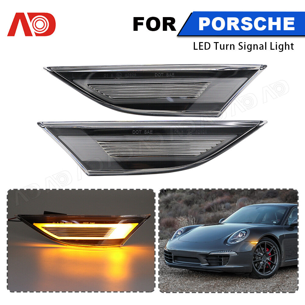 Clear LED Side Marker Lights for 991 Carrera 981 718 Cayman 2 pcs v