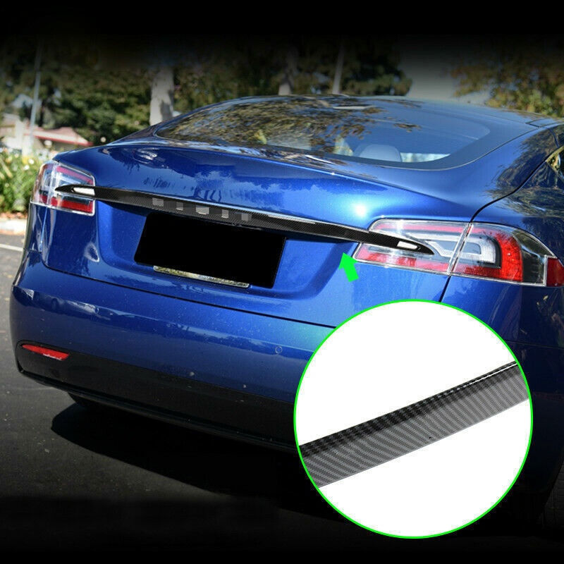 ABS Carbon Fiber Rear Trunk Lid Decoration Trim for Model S 16-2019 2020 B n