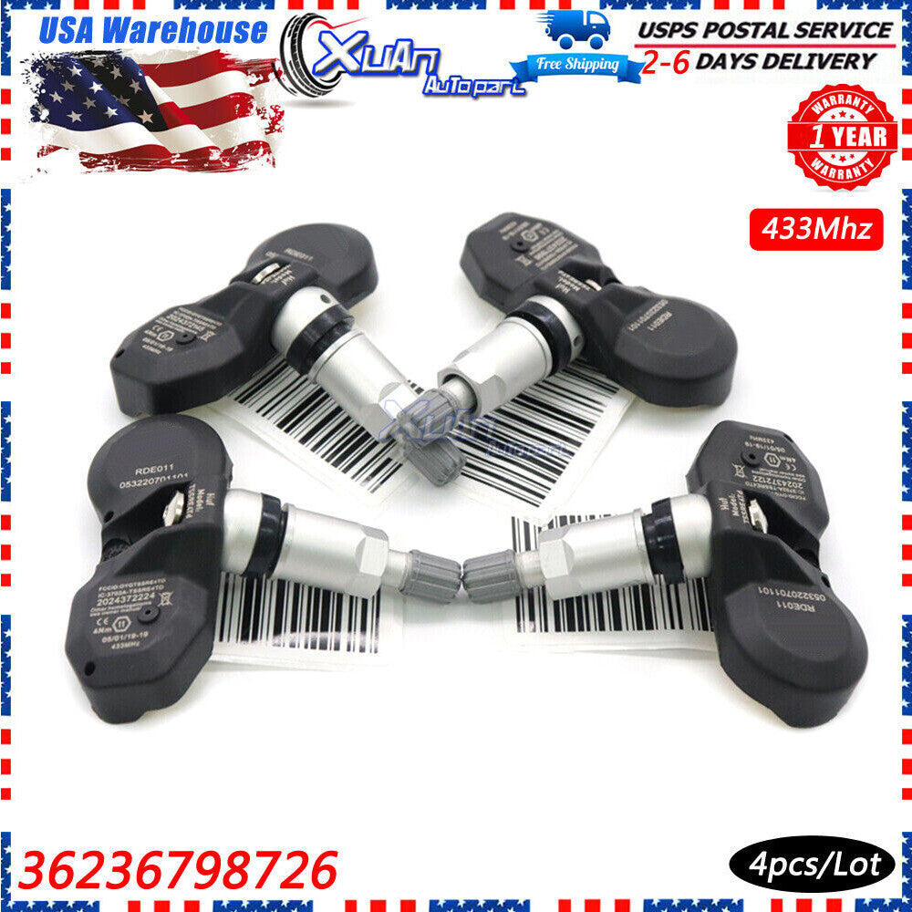 433MHz 4PCS Tire Pressure Sensor (TPMS) - Brand New for Mini Cooper R50 R52 R53 R55 R56 57- v