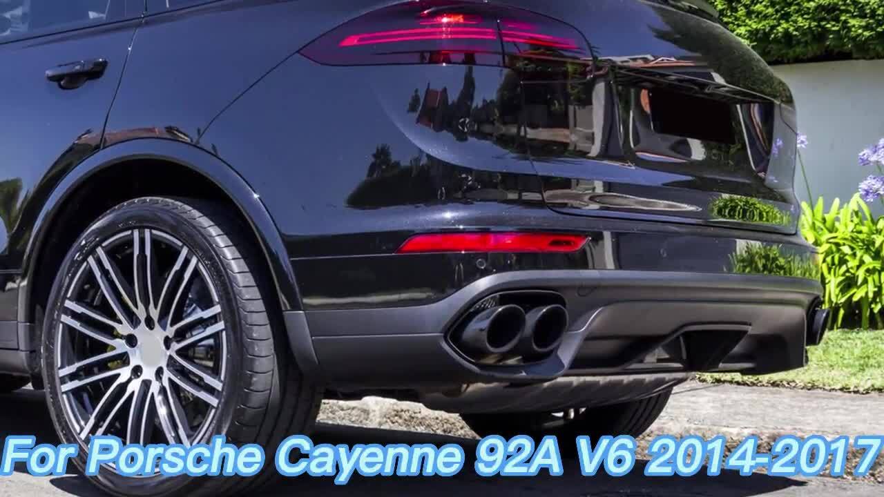 Black GTS Style Exhaust Tips for Porsche for Cayenne 958 V6 V8 2015-2018 Q