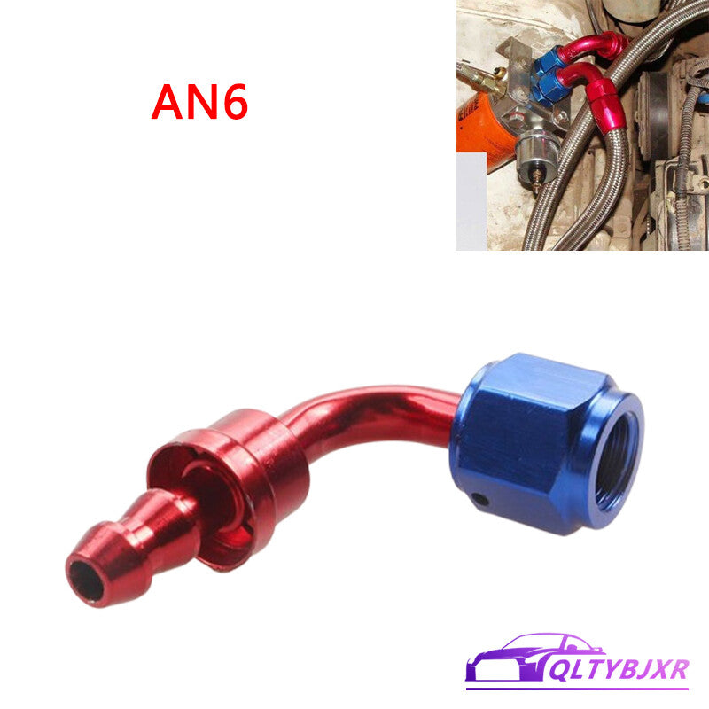 6AN AN6 90 Degree Push Lock Hose End Barb Fitting/Adaptor Push-On Hose Fittings