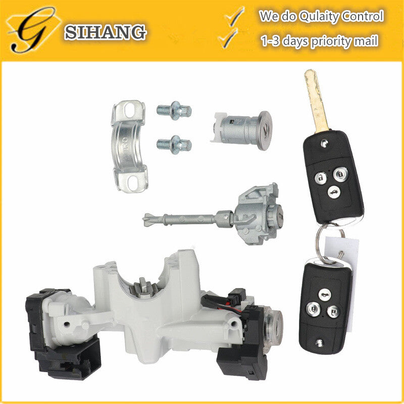 Complete Set Ignition Switch Door Lock Trans key 48 Chip for Honda Accord 03-05