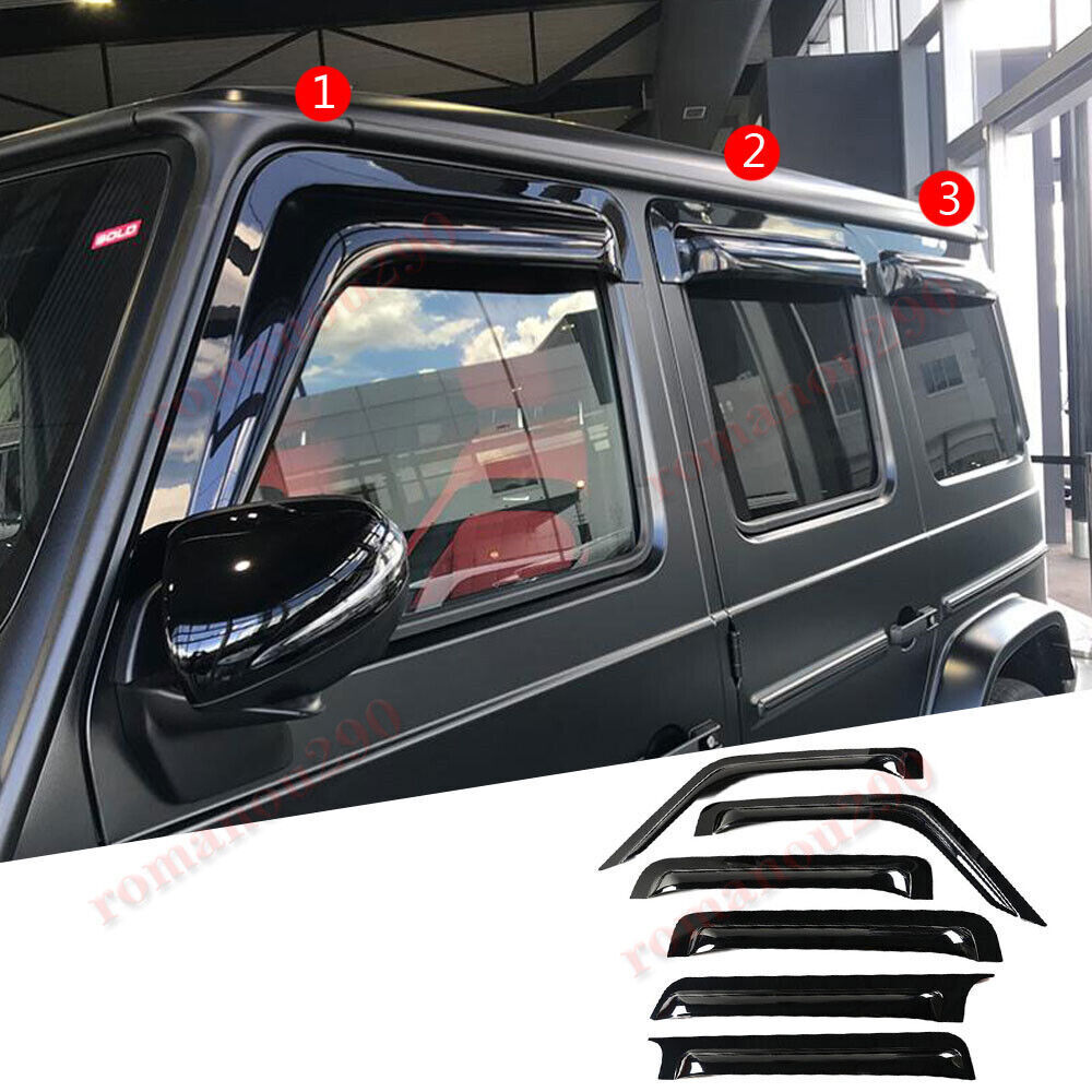 for Benz G-Class 2019-24 Black Window Visor Vent Sun Shade Rain Guard Deflectors