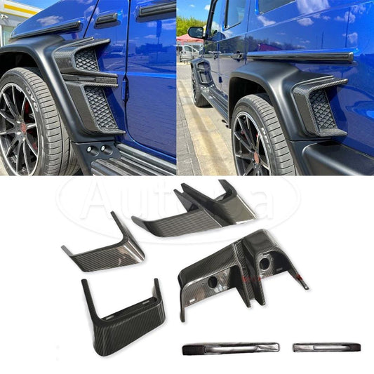 6x Exterior Trim Fender Vent Set for Mercedes W463a W464 Dry Carbon Fiber Bs Sty