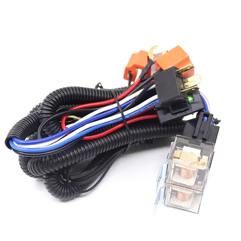 Headlight H4 headlight bulb, ceramic socket, plug, relay wiring harness (pair) n