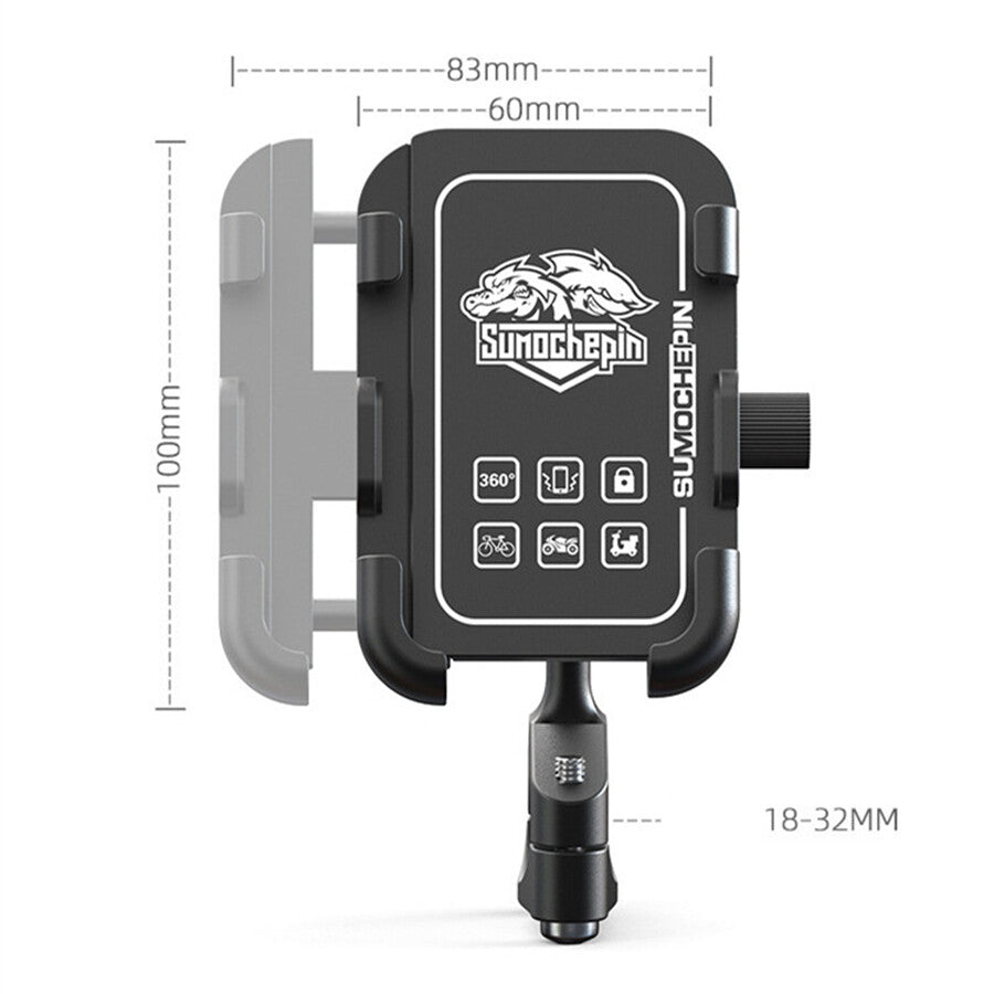 Motorcycle Phone Bracket GPS Navigation Handlebar Holder CNC Aluminum Kit Trim Q