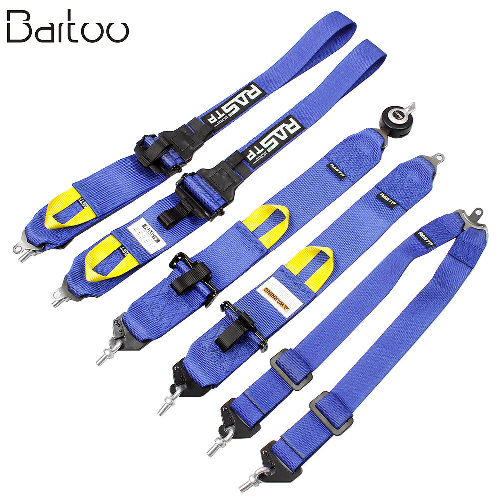 New Blue RASTP 2 + 3 6-Point for Seat Belt Retractable for Seat Belts Universal Q