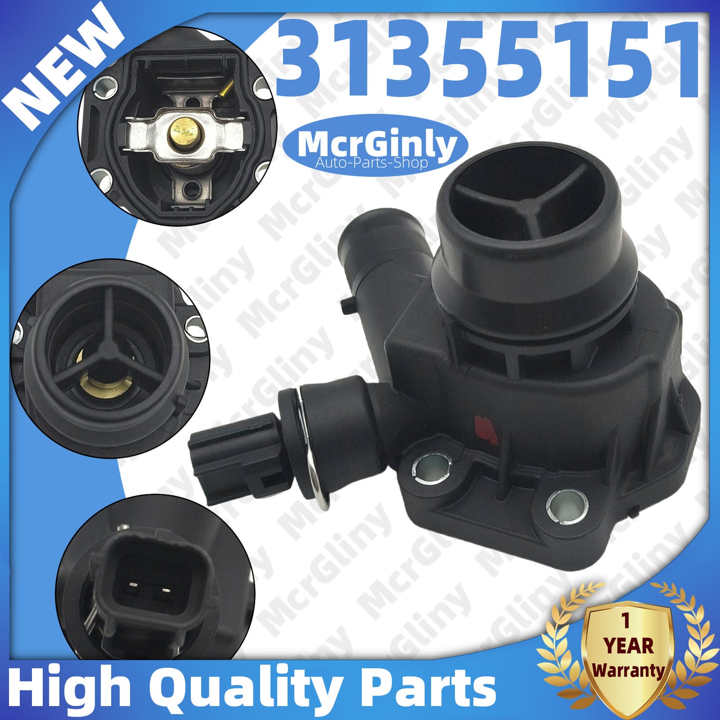 Thermostat housing #31355151, suitable for Volvo XC90, XC60, XC70, V60, V70 3.0, 3.2, B6304T4- n