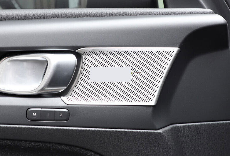 for Volvo XC40 2019-22 Silver Titanium Inner Door Speaker Tweeter Cover Trim 4x