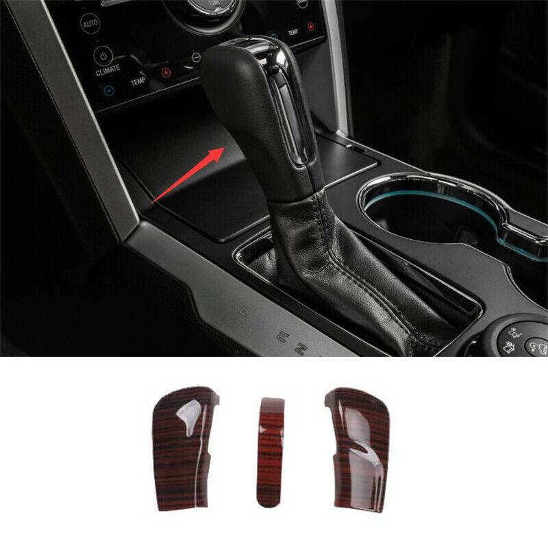 Car for Ford Explorer 11-19 3PCS Wood Grain Central Console Gear Shift Knob Trim