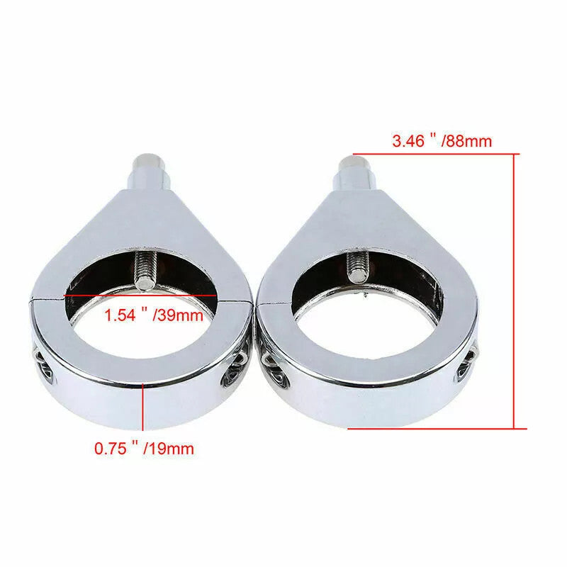 Chromium 39mm fork turn signal light relocation bracket clamp for Harley-Davidson n