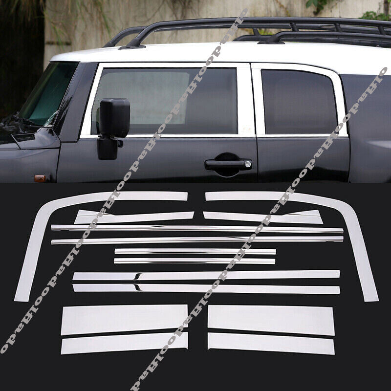 Shiny Stainless Car Window Frame Sill Trim Cover for Toyota FJ Cruiser 2007-2021