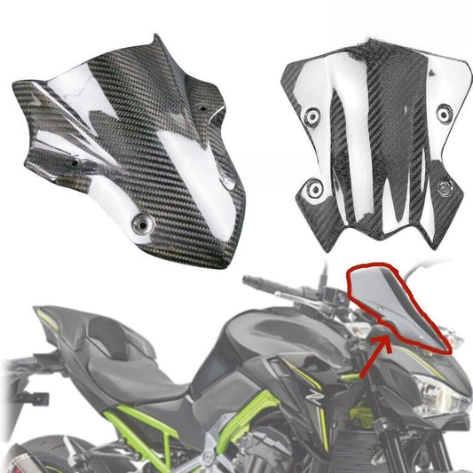 2017-2023 for Kawasaki Z900 Real Carbon Fiber Windshield Windscreen Panel Cover