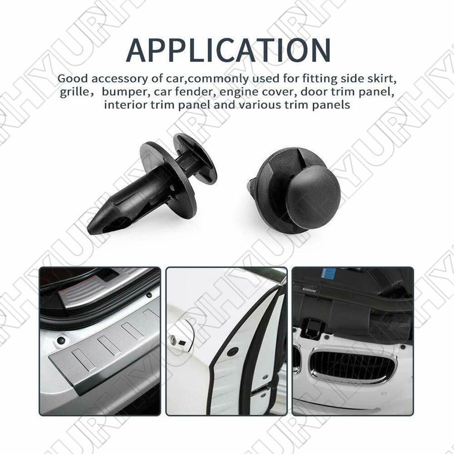 100Pcs Plastic Mixed ATV UTV 8mm Fairing Body Trim Panel Fastener Clips Plug Kit Q