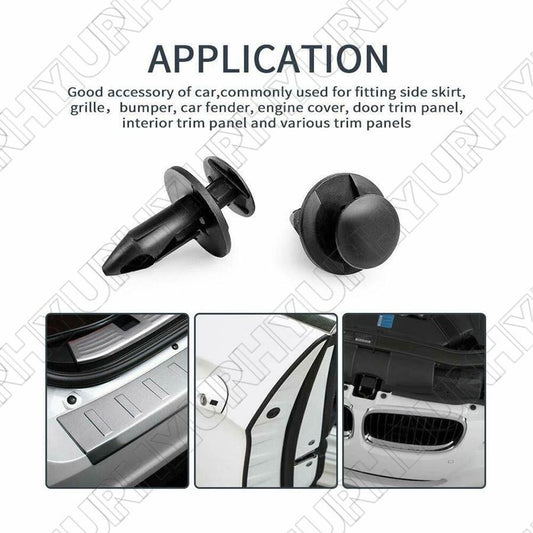 100Pcs Plastic Mixed ATV UTV 8mm Fairing Body Trim Panel Fastener Clips Plug Kit Q