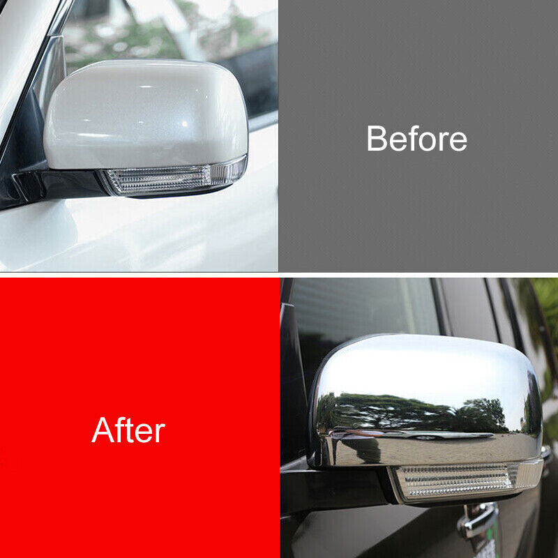 Chrome Side Rearview Mirror Cover Trim for Mitsubishi Pajero Montero 2009-2021