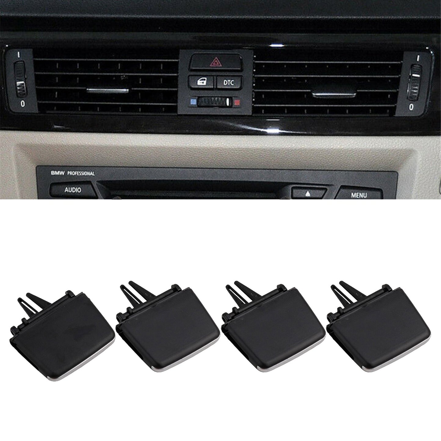 4PCS Front A/C Air Vent Outlet Tab Clips Repair Kit for BMW 3 Series E90 E91 E92