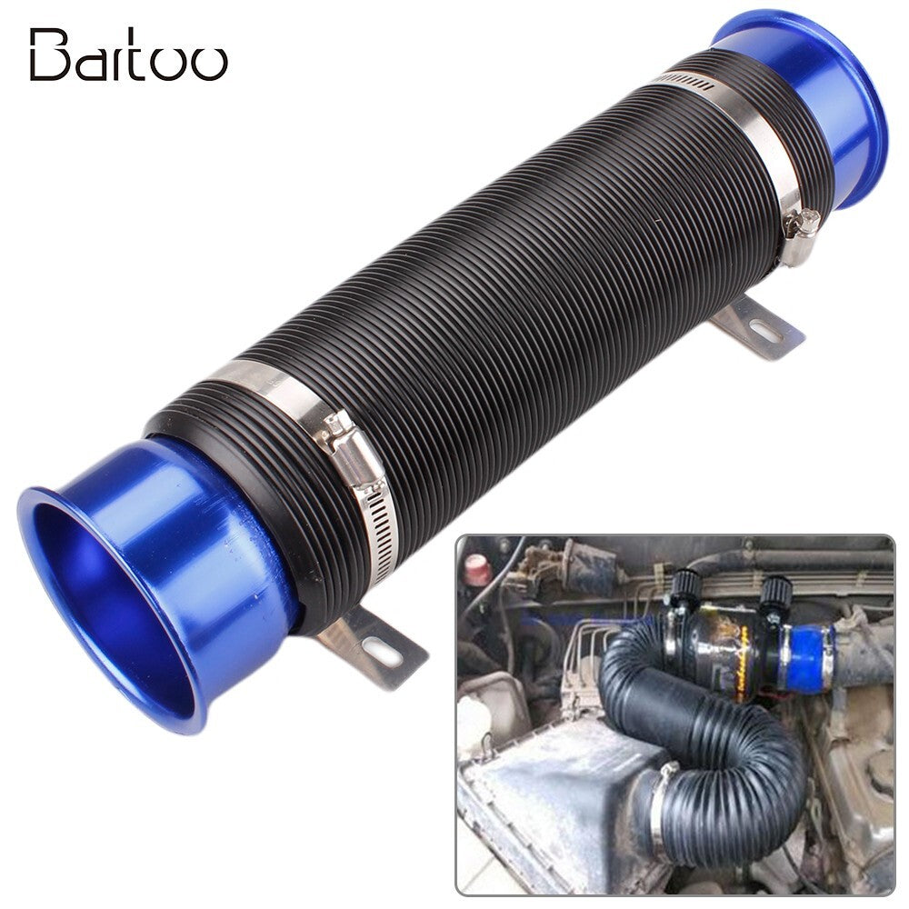 Universal 3Flexible Car Cold Air Intake Hose Filter Pipe Telescopic Tube Kit Q